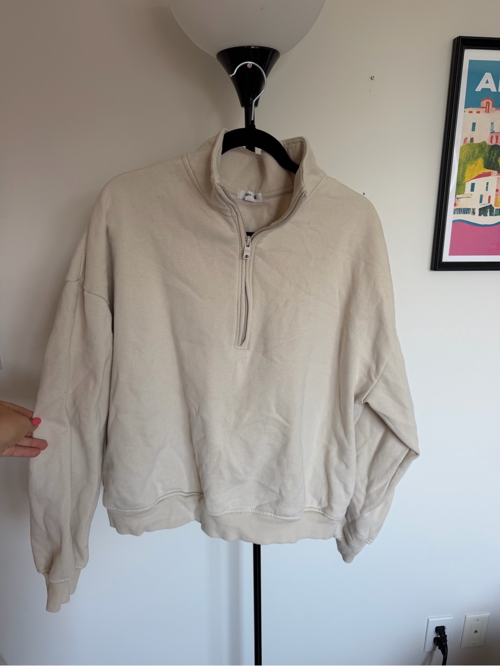Garage Men's Half-Zip Sweater in Cream